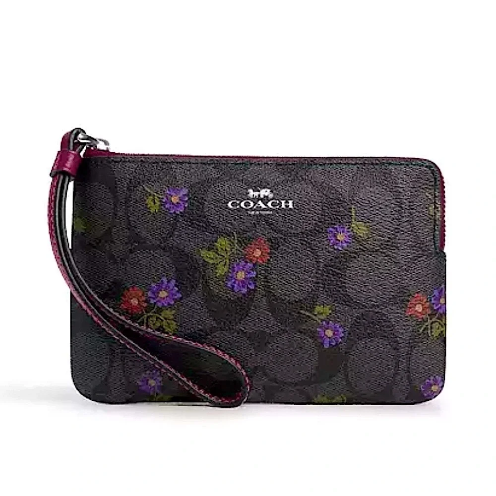 COACH Corner Zip Wristlet Wallet Limited Edition Country Floral Print CM867 NWT